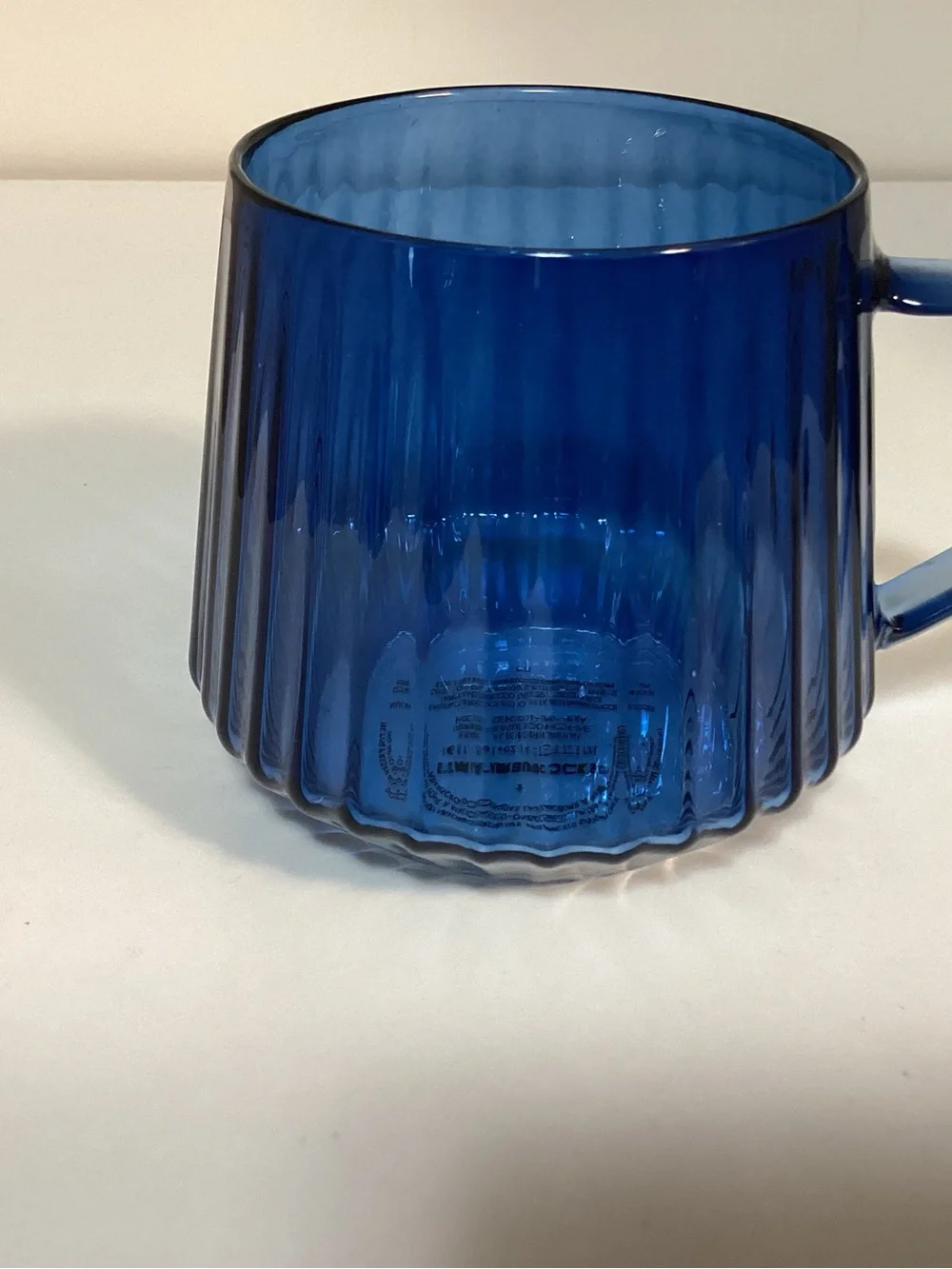 2026 Starbucks Sapphire Blue Ribbed Glass Mug 16oz 473ml